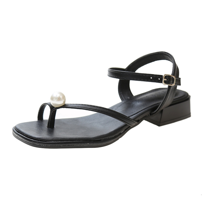 25 Spring summer Women s Slope Heel Sandals Fairy Style Fashion Designer Popular Light Luxury Women's Sandals Super Soft Flat Anti Slip Roman Sho