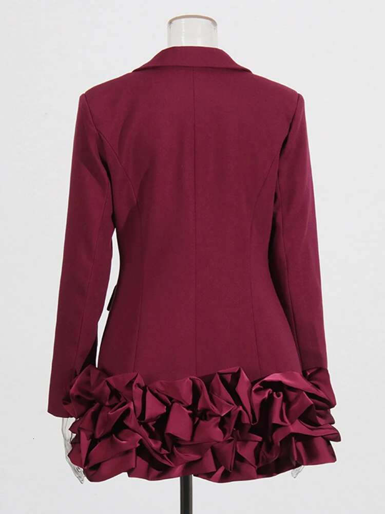 TWOTWINSTYLE Hit Color Designer Dresses For Women O Neck Long Sleeve High Waist Temperament Elegant Mini Dress Female Fashion