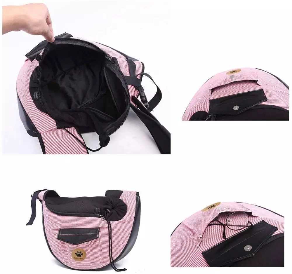 Pet Travel Bag Small Dog Cat Sling Carriers Hands Free Pet Puppy Reversible Pet Bag for Puppy Small Dogs and Cats 250205