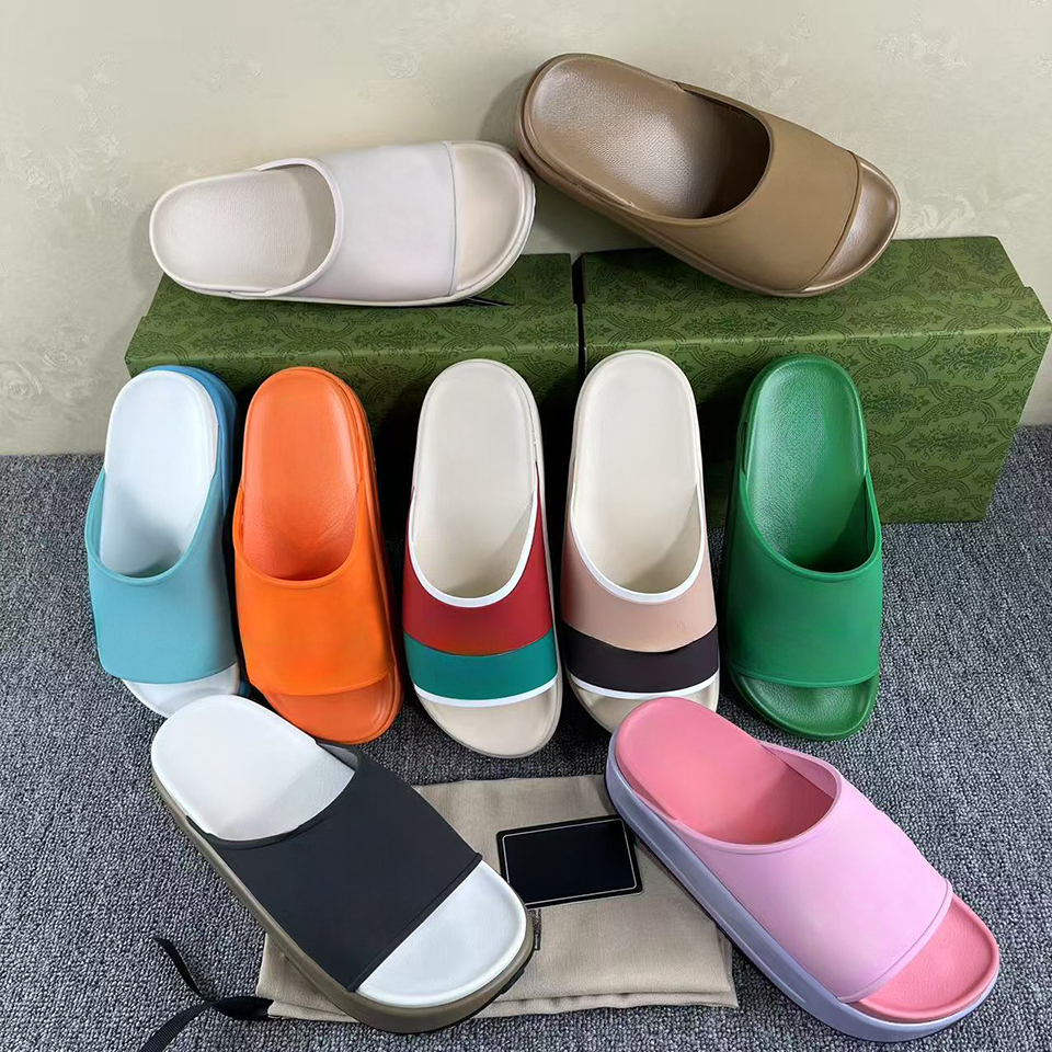 Designer slippers thick sole patchwork embossed womens beach sandals slipper eu 35-45