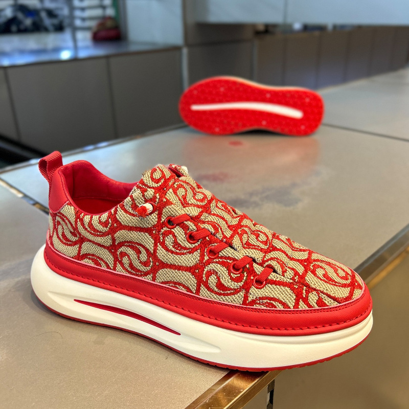 Designer Canvas Niche Board Shoes 2025 New Low Cut Printed Casual Shoes Men's Thick Soled Sports Casual Shoes Outdoor Fashion Shoes Soft Sole Sof