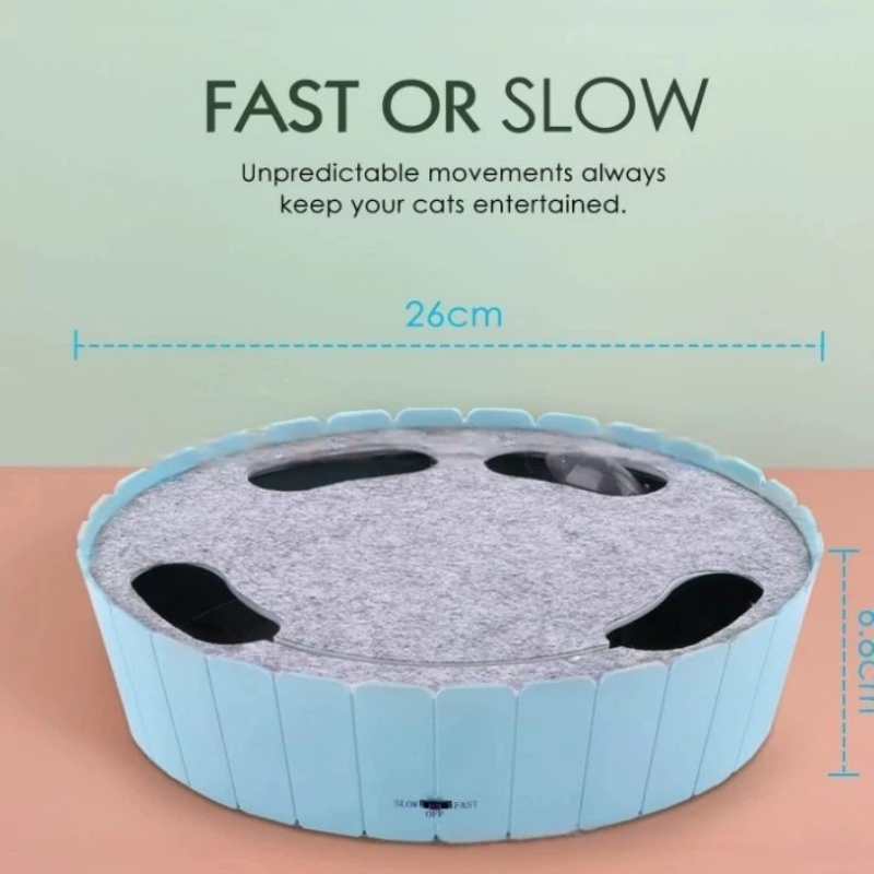 Pawaboo 4 Holes Whack-a-mole Electric Cat Toy,Interactive Cat Toy with Running Mouse, Pop and Play Hide Seek Cat Toy,Pet Supplies,Blue