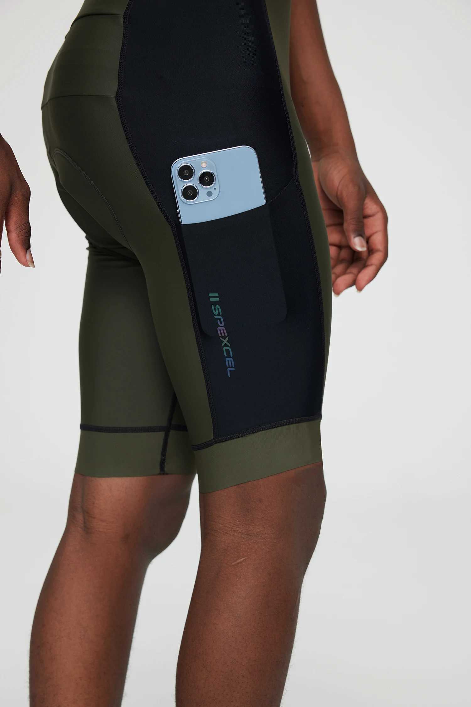SPEXCEL 22 New Cargo BIB SHORTS For Long Travel Ride Road Cycling Shorts With Italy High Density Pad Green black W250311