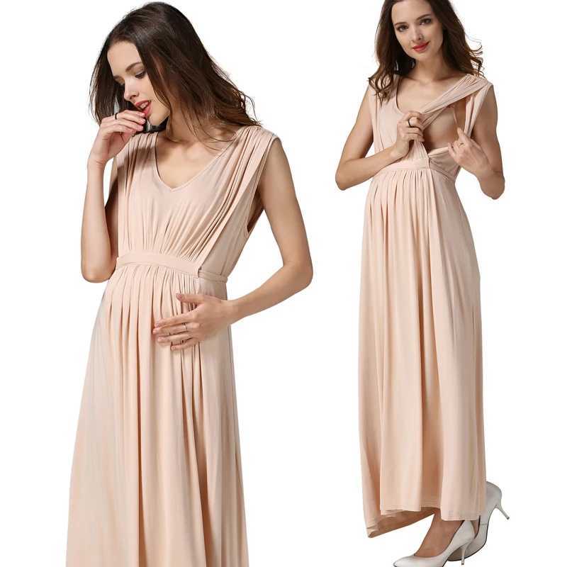 Emotion Moms Womens Long Summer Party Evening Dresses Maternity Breastfeeding Dress Pregnancy Dresses for Pregnant WomenT250311