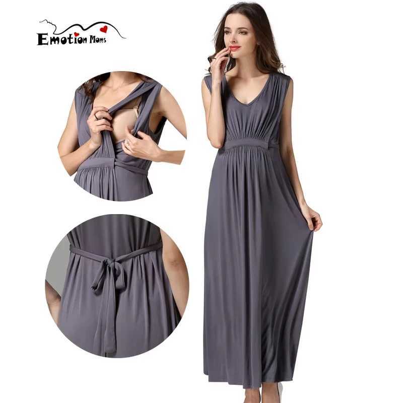Emotion Moms Womens Long Summer Party Evening Dresses Maternity Breastfeeding Dress Pregnancy Dresses for Pregnant WomenT250311