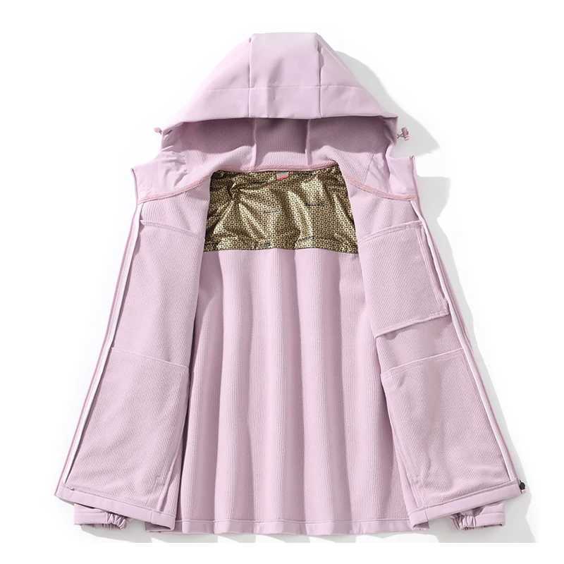 LNGXO Womens Winter Warm Fleece Jacket Waterproof Windproof SoftShell for Hiking Camping Climbing Skiing Outdoor Thermal CoatT250311