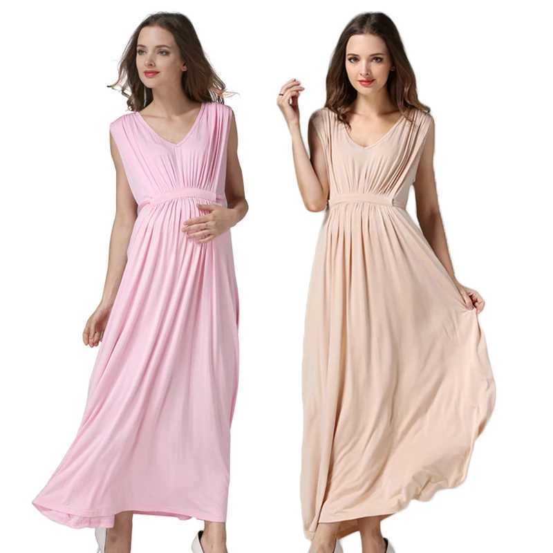 Long Maternity Dress Summer Party Evening Dresses Sleeveless Breastfeeding Dress Lactation Nursing Dresses for Pregnant WomenT250311