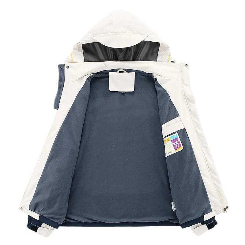 DIMUSI Mens Mountain Waterproof Ski Jacket Windproof Rain Jacket Spring Autumn Outdoor Windbreaker Warm Hood Coat Clothing 5XLT250311
