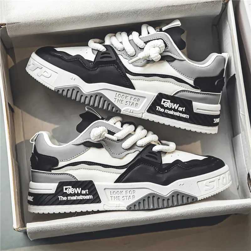 Large Size 46 Mens Sports Shoes 2024 New Sneakers Shoes Mens Thick So Raised Ather Skateboard Shoes Running Shoes W250311