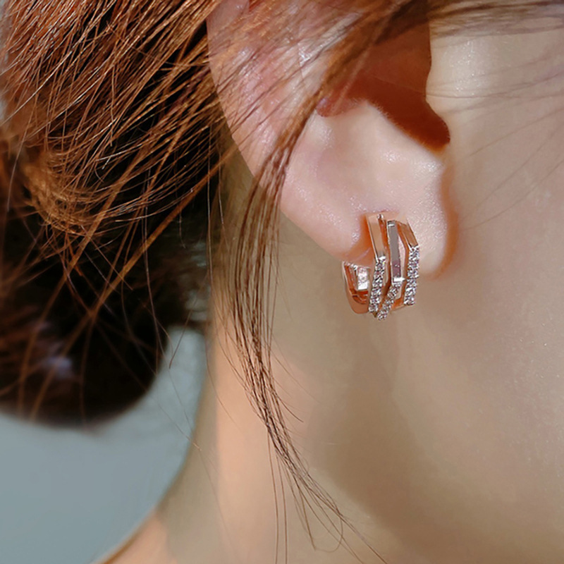 2025 Handmade Elegant Clip Earrings Women Fashion Jewelry 925 Sterling Silver Rose Gold Fill Pave White 5A Cubic Zircon CZ Diamond Party Lady Earring 