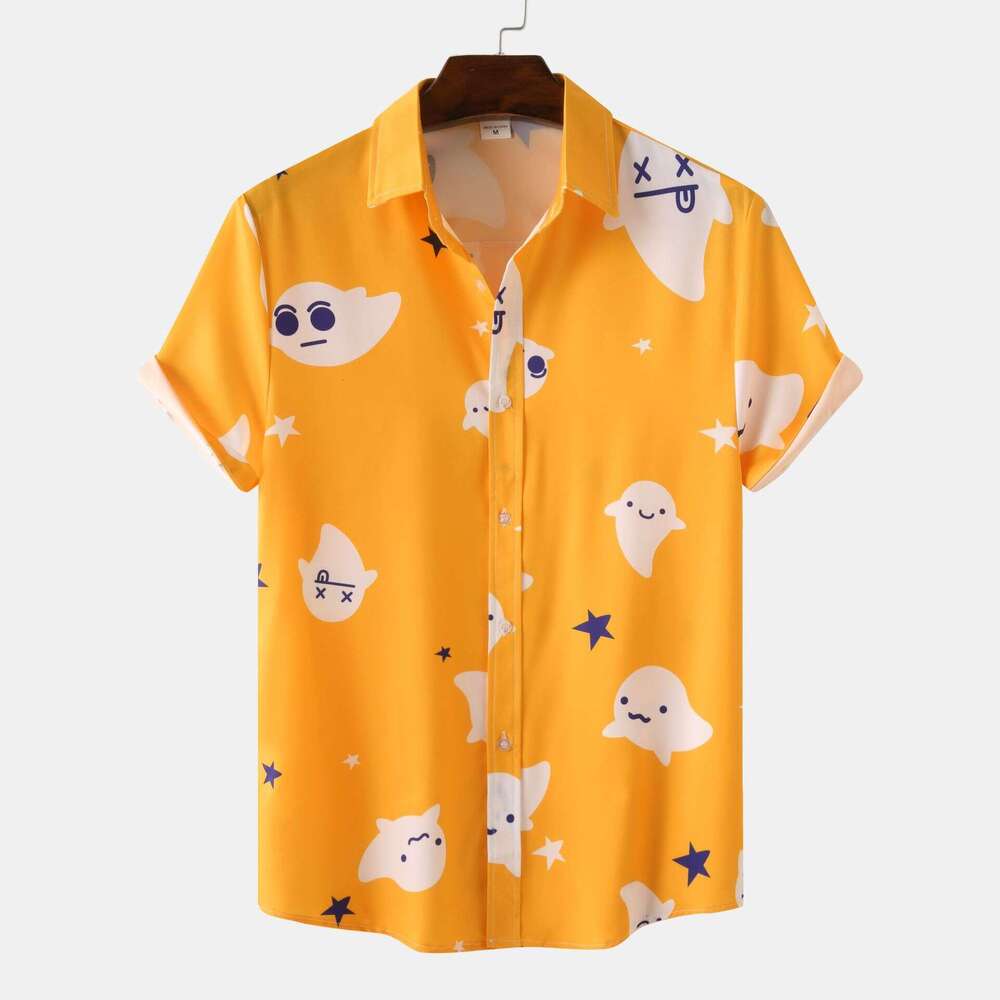 summer Hawaiian style beach ral men's short sleeved shirt 2025 new casual fashion trend clothing