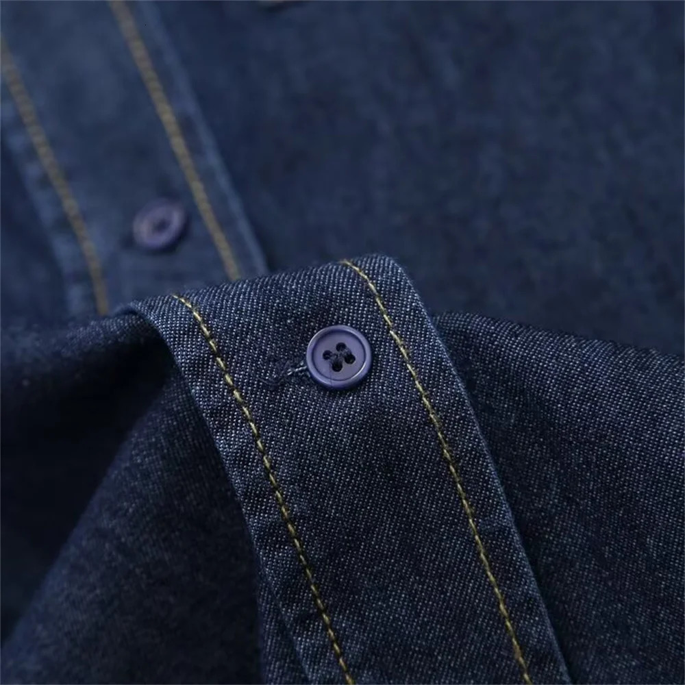 UNIZERA AutumnWinter Product Fashionable Womens Loose Color Contrasting Bright Thread Decorative Bow Denim Shirt 250311