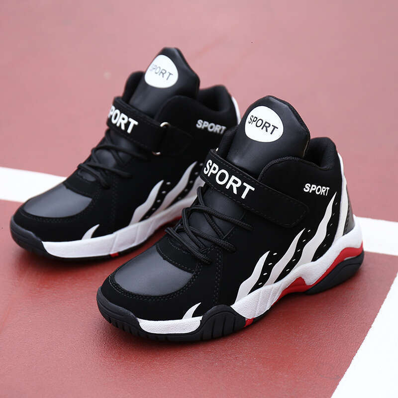Warm Winter Kids Sport Boys Casual Sho es High Top Tennis Ch ildren's Plush Leather Run ning Sneakers for Gir ls New