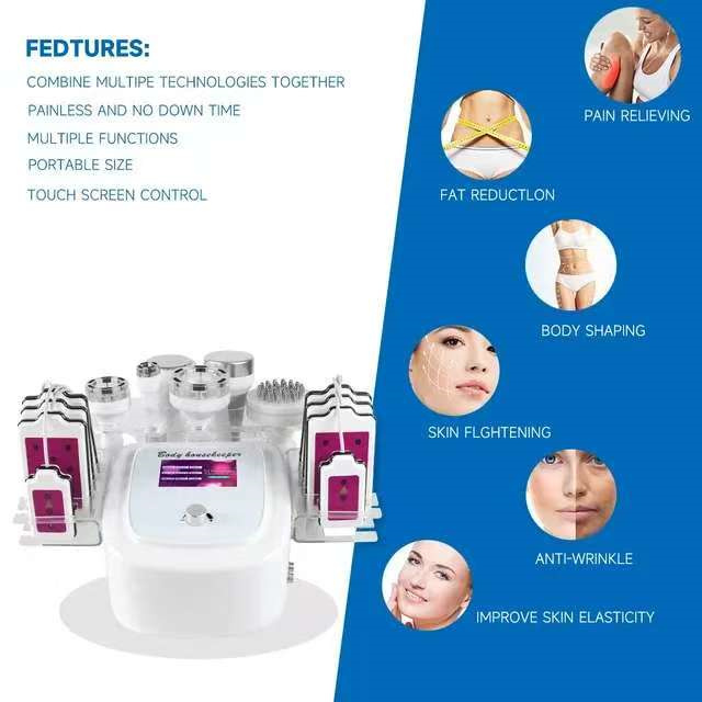 7 In 1 80K Vacuum Cavitation Ultrasonic Machine leser Lipo Massage fit Burning Cellulite Removal Body Slimming Shape Massager