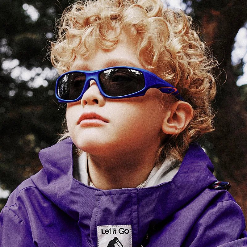 Fashion Kids Silicone Frame TAC Polarized Sun Glasses Soft TR90 UV400 Wrap Around Sport Sunglasses for Boys Girls Shades 250311