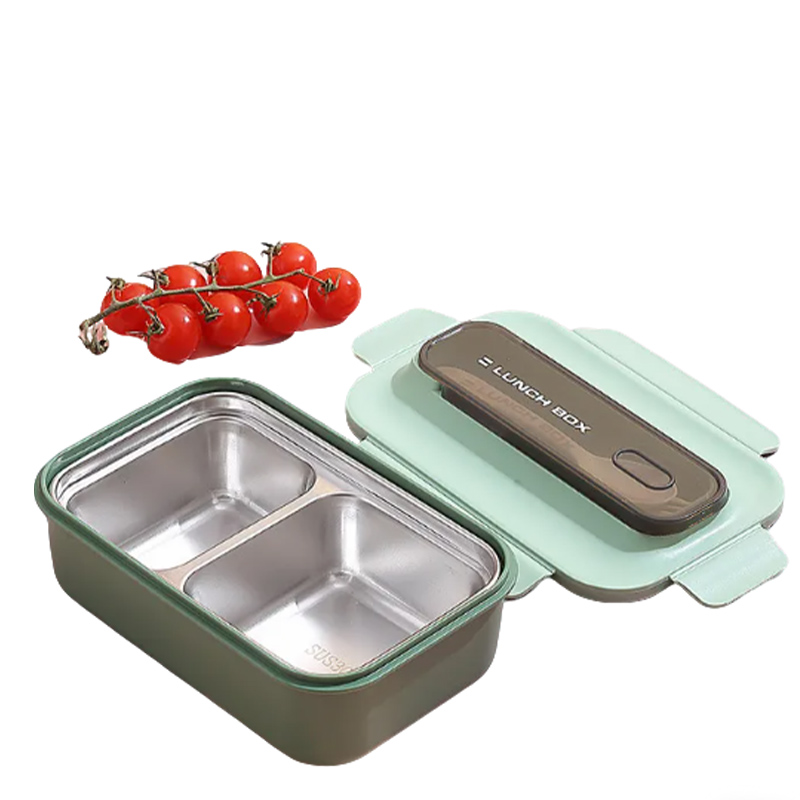 Sleek Two-Compartment Food Containers Made from Non-Toxic Materials Efficient Organizing Tool for On-the-Go Meal Prep