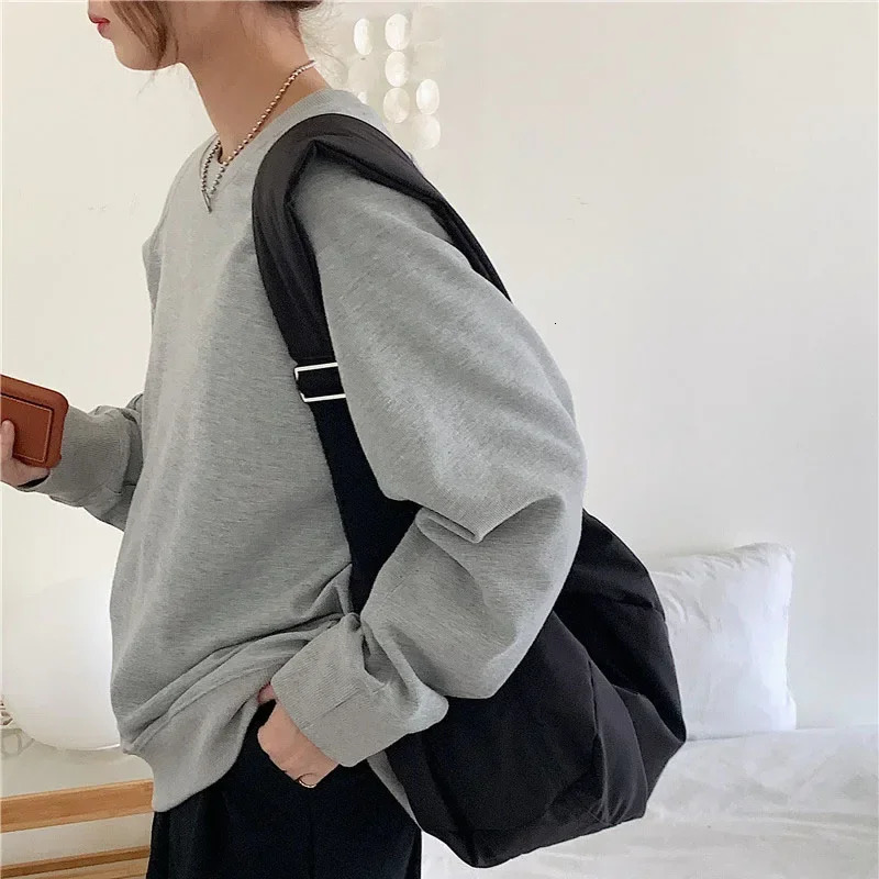 Summer New Womens Bag Large Capacity Casual Nylon Crossbody Bag Dumpling Bag High Grade Solid Color Shoulder Bag Tote Bag R250311