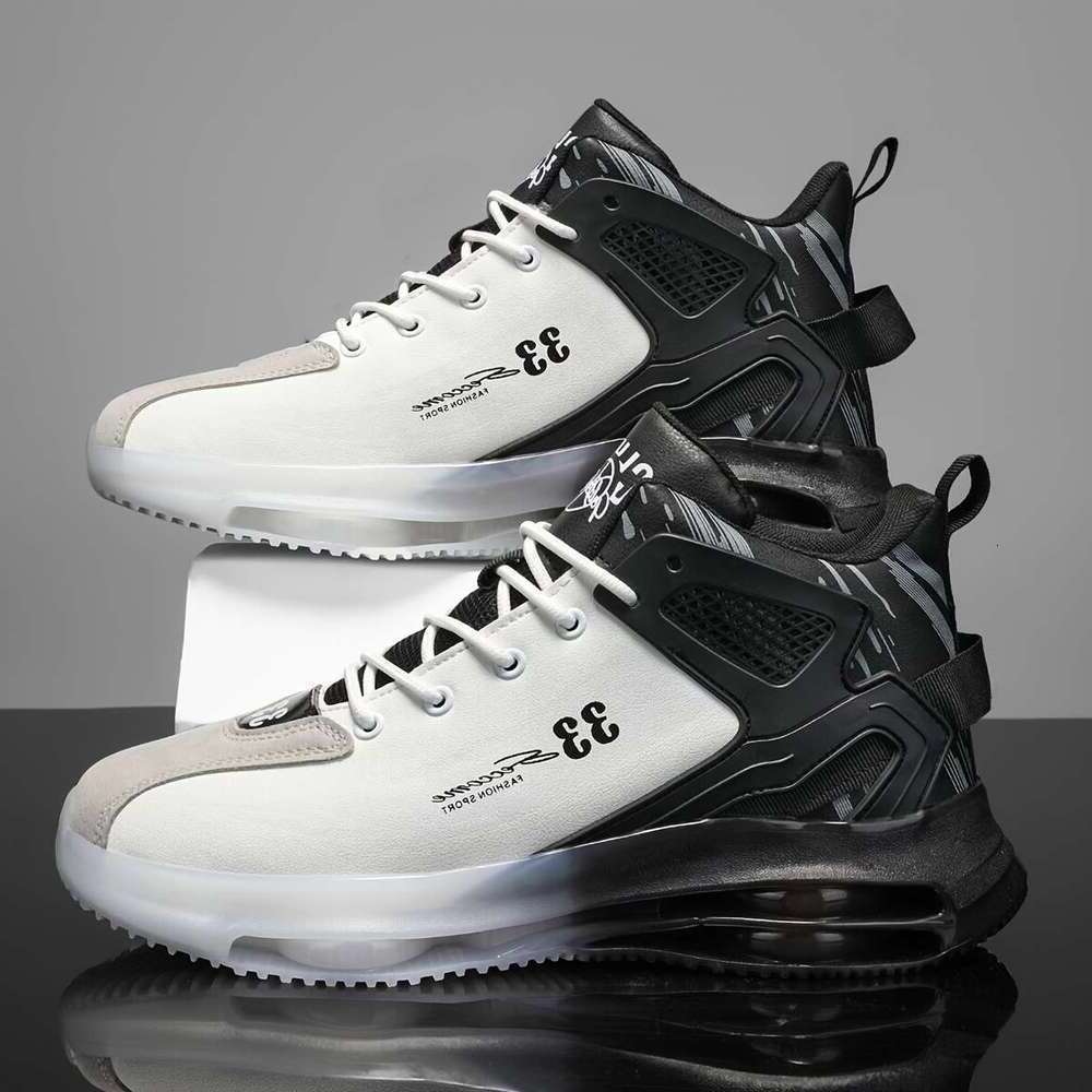 1 pair of fashionable high top sports shoes - PU mesh with gold accents, rubber base, comfortable durable, perf ect for c as ual outin gs and leisure 