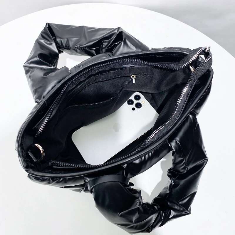 Custom Initials Puffer Tote Bags For Women Designer Handbag Purse 2025 New In Polyester Cross Weaving Top Handle Shoulder
