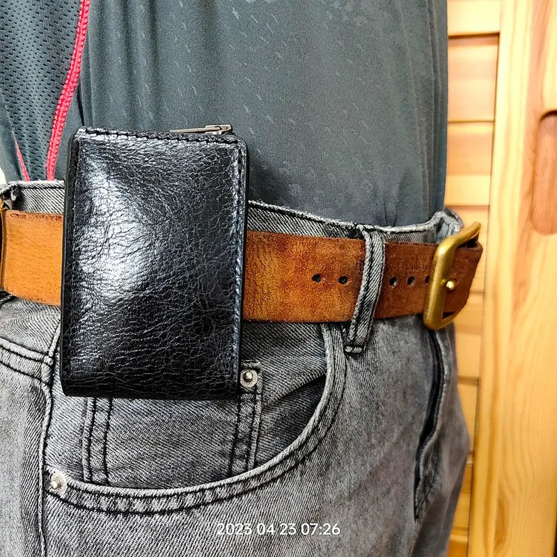 Zippered Car Key Case Belt Pouch Genuine Leather Keys Waist Bag Fanny Pack Wallet Organizer Holder Men L02DTY 250311