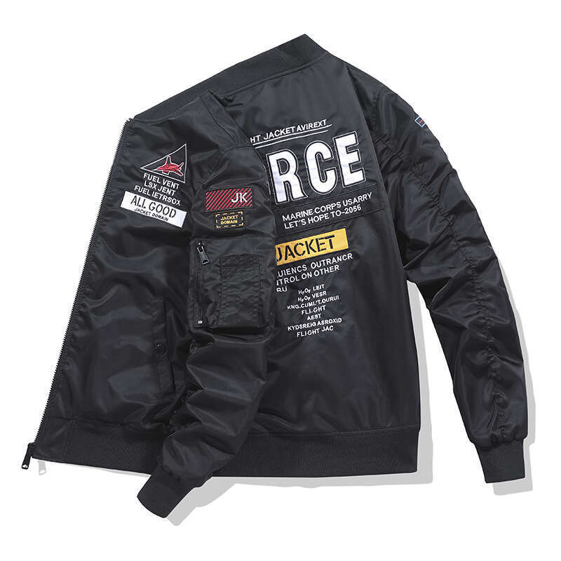 Embroidered Trendy Brand Pilot Men's Spring And Autumn Workwear Top Plus Size Motorcycle Baseball Jacket