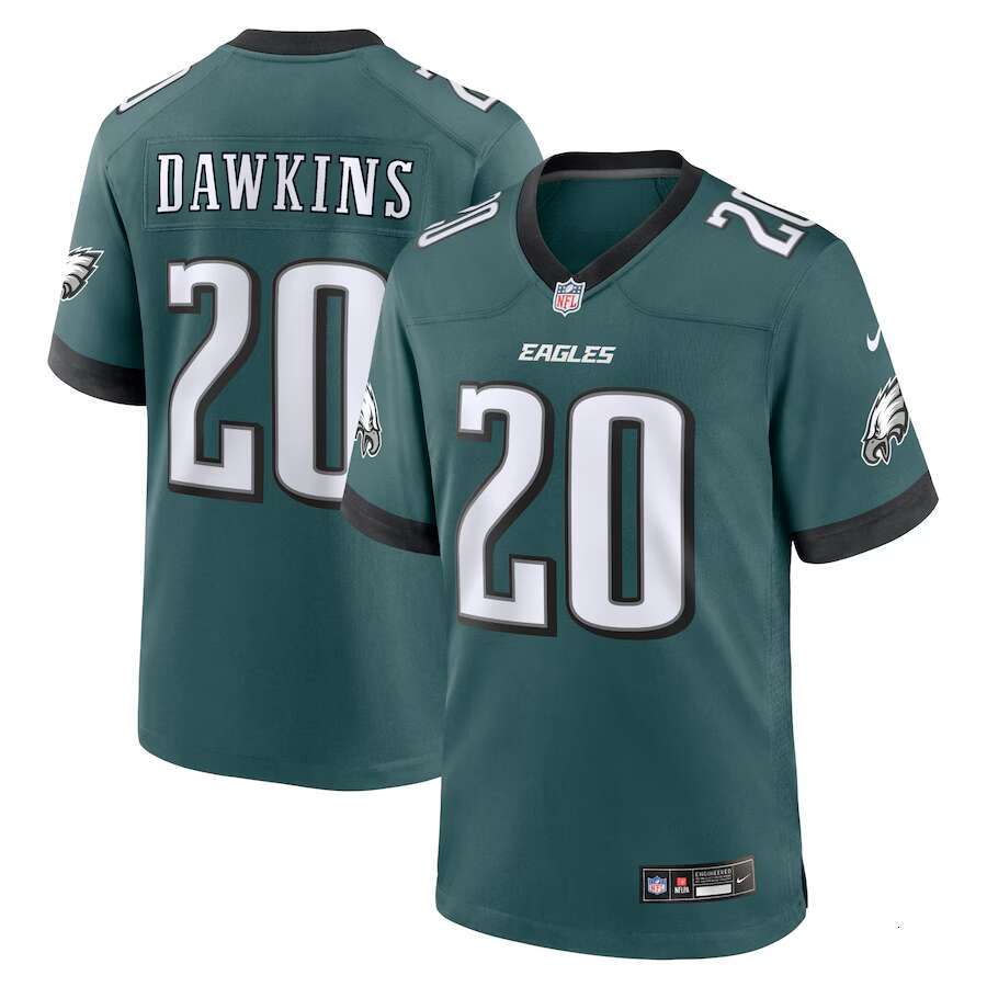 Men's #20 Brian Dawkins Midnight Green Team Game ed Jersey embroidery football jersey