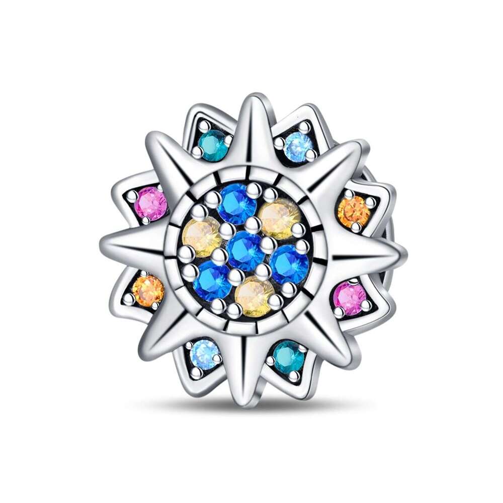 925 Sterling Silver Charm Flat Buckle Four Leaf Clover Eye Sun Hanging Bead DIY Jewelry Accessories Fit silver Snake Bracelet For women jewelry gift