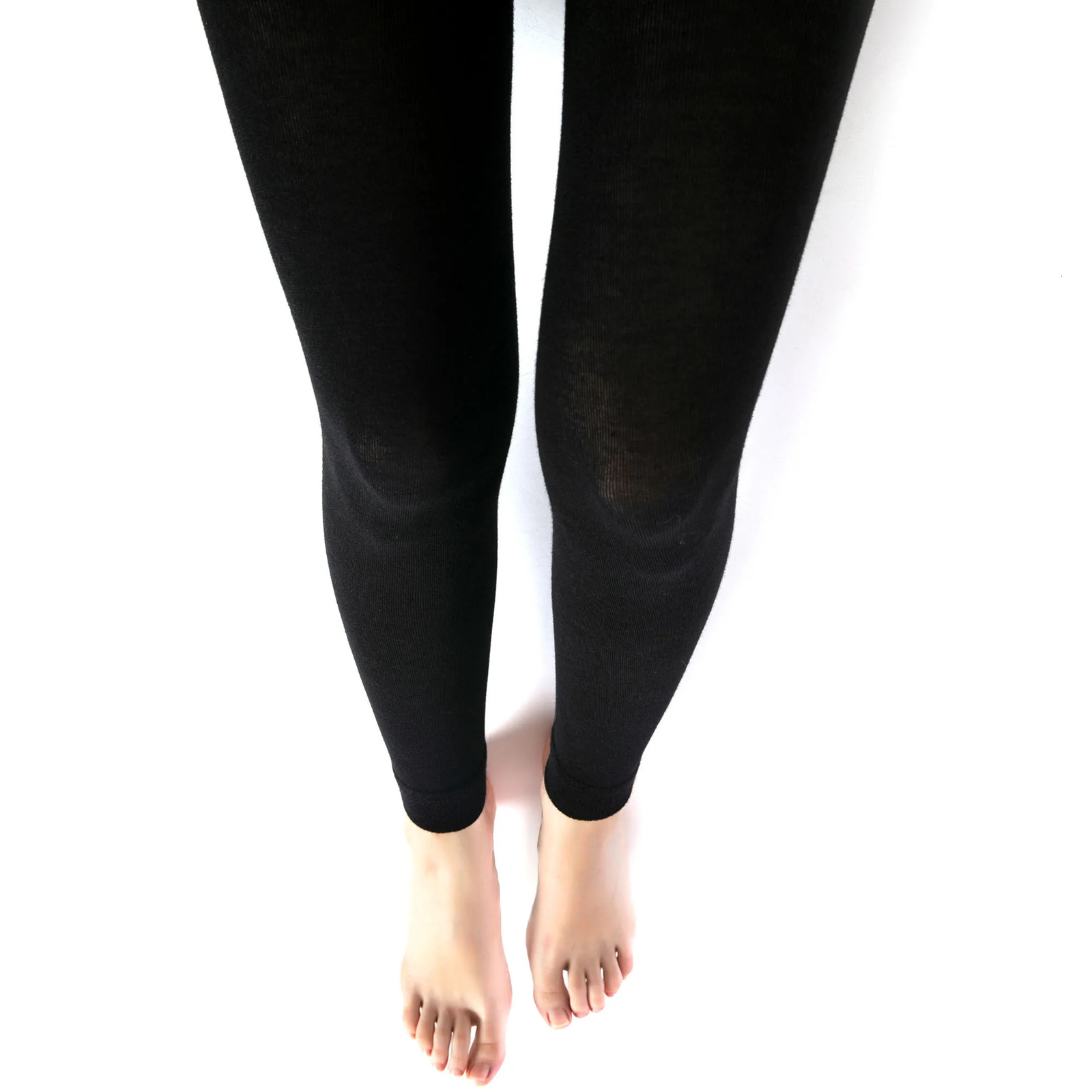 Black Thermal Leggings for Women Microfiber Soft Stretchy Full Legging 250310