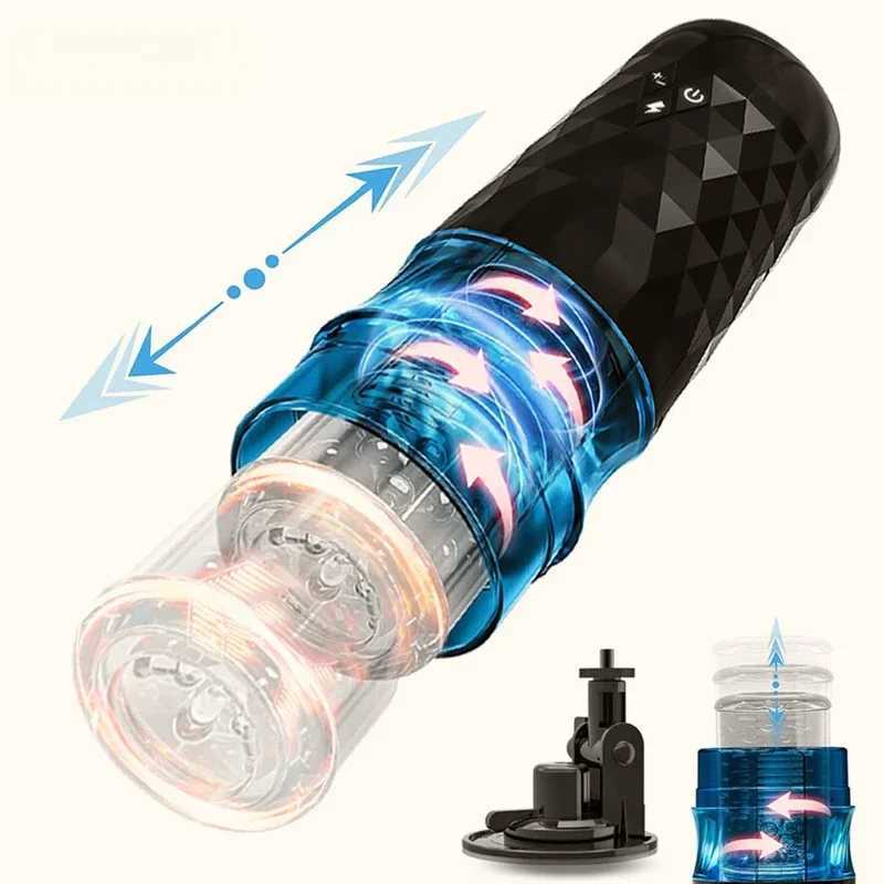 Telescopic Rotation Male Masturbator Vaginal Masturbation Equipment Sex Toys Men Goods for Adults Piston Automatic MasturbatorXJ250311