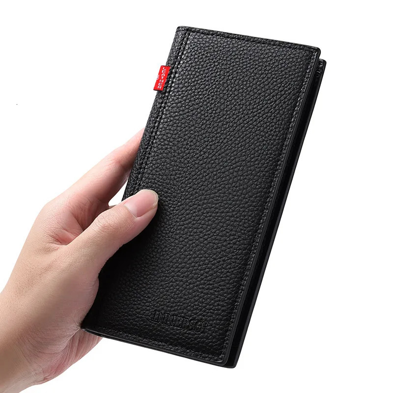 Wallet Mens Long Fashion Business Multifunctional Lychee Pattern Soft Leather For Men 250311