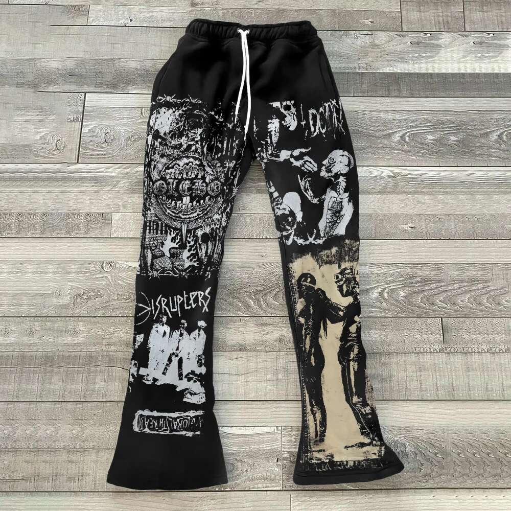 Y2k Men s Pants 2025 Fashion Designer Street Hip Hop Letter Printed Pattern Casual Loose Wide Leg Jogger Straight Tube Retro Pants Outdoor Sports Pant