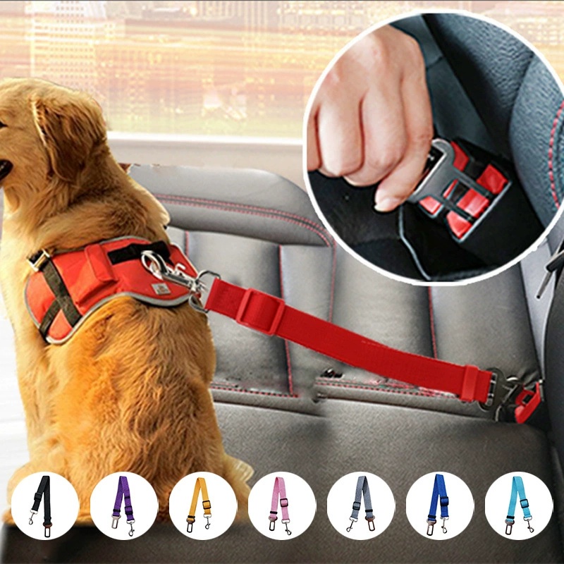 Dog Collars Adjustable Cat And Car Seat Belt for Pet Vehicle Harness Lead Clip Safety Lever Traction Accessoires