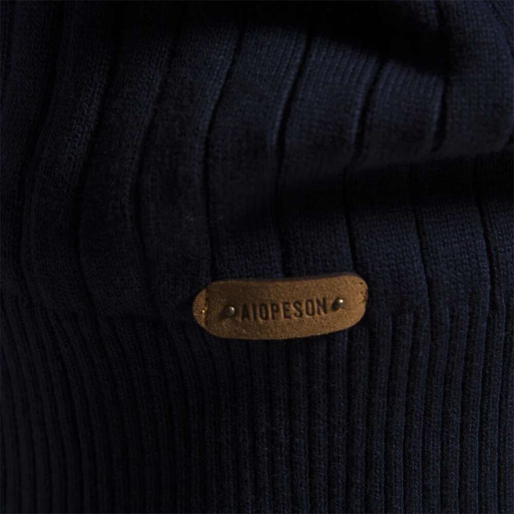 New Autumn Zipper Pullover Sweaters For High Quality Warm Winter Stand Collar Cotton Knitted Sweater Men