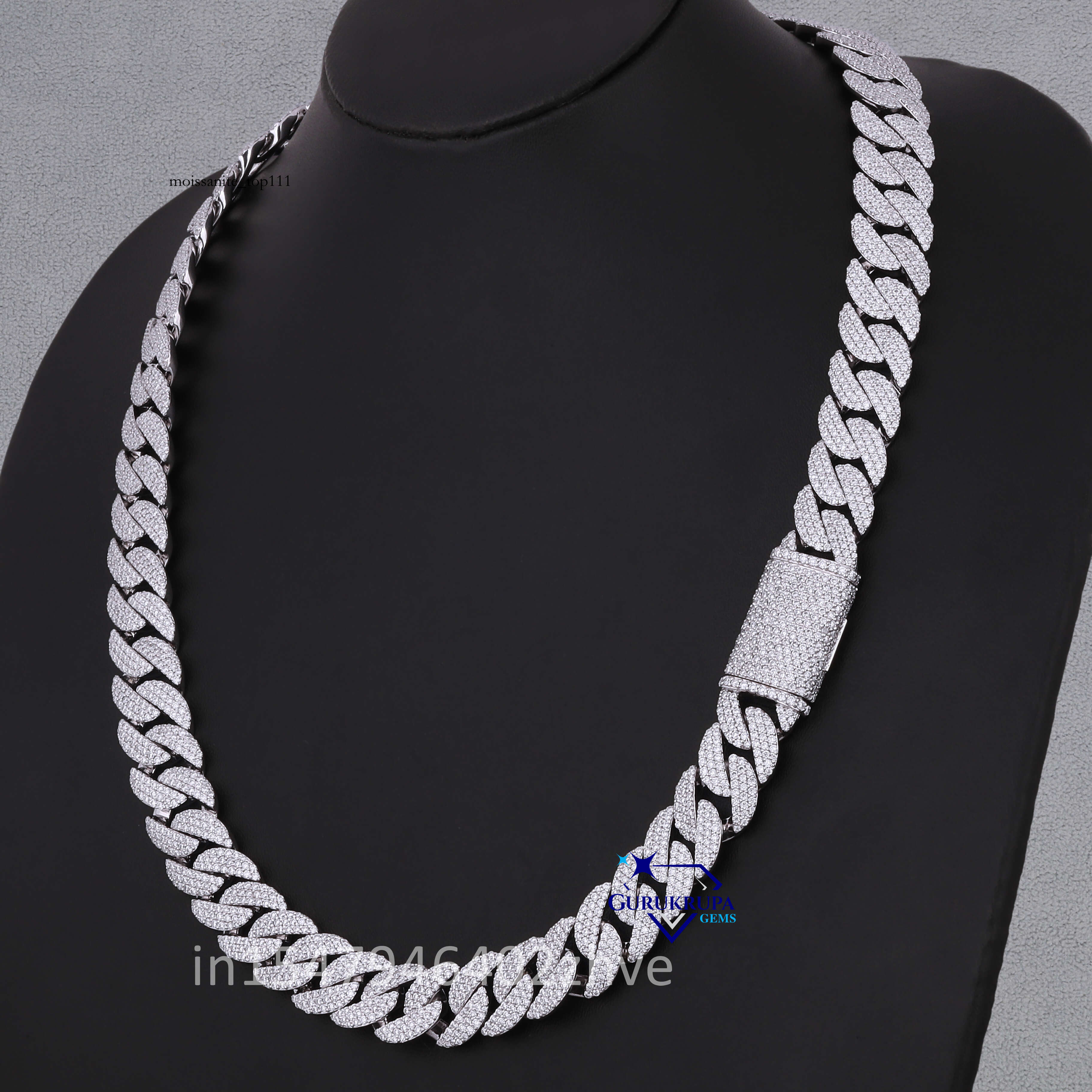 Top Selg Hip Hop Sterg Sier Cuban Chain with Moissanite Dias VVS Clarity Custom Unisex Jewelry Necklace