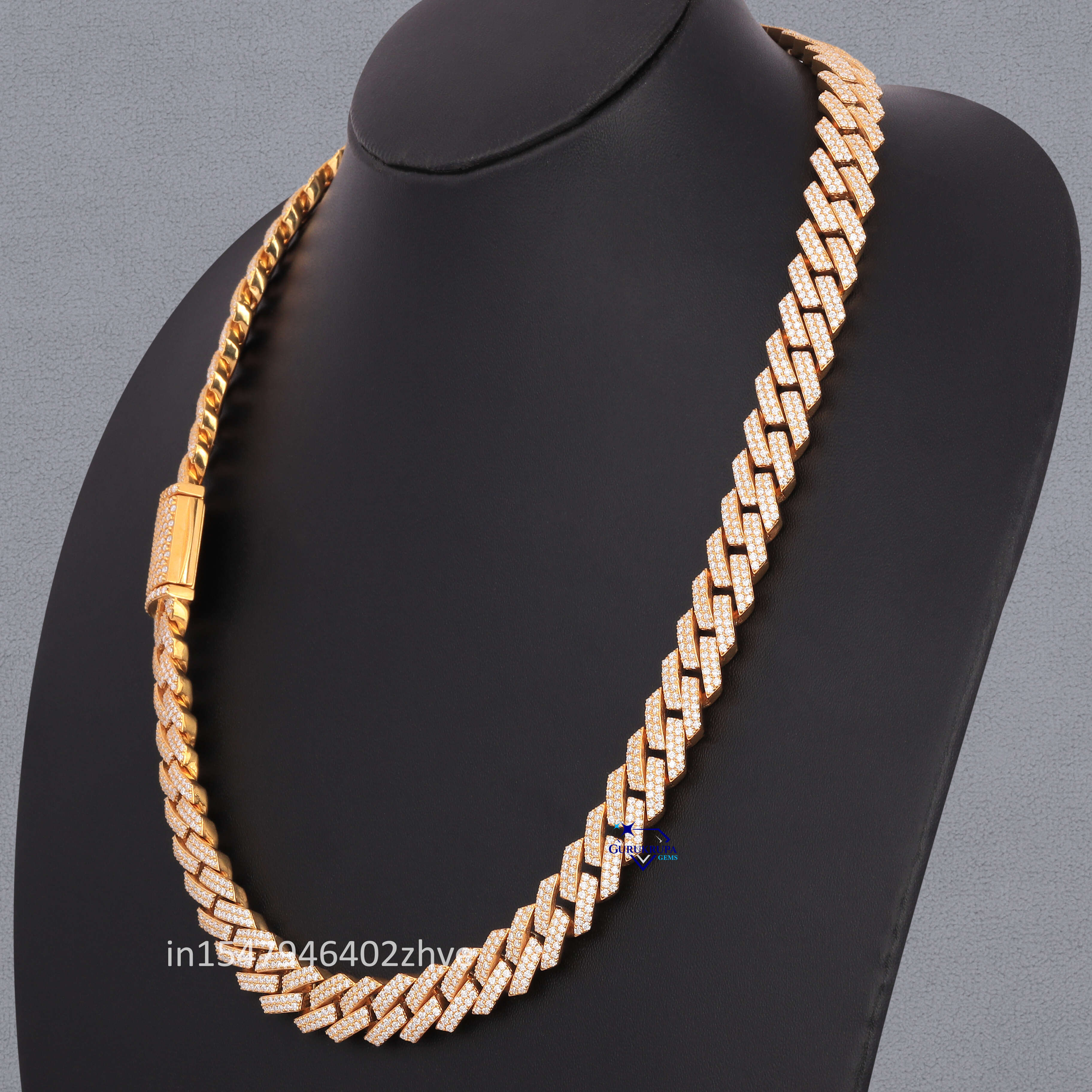 Factory Wholesale Inch 20 MM Cuban k Chain Sterg Sier VVS Clarity Moissanite Dia Necklace Wedding Engagement