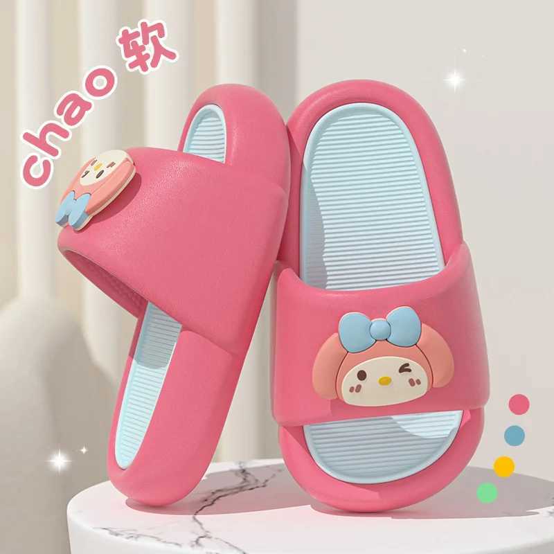 Lovely Summer Childrens Slippers Kids Sandals Soft Anti-Skid Cartoon Indoor Boy Girls Beach Shoes Bath Flip Flops BathroomT250311