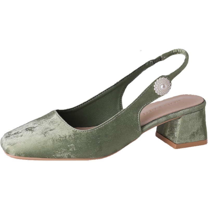 Baotou Sandals 2025 Spring summer Outdoor Casual Sandals Coarse Heels Square Head Shoes High Heels Fashion Designer Light Luxury Women s Single Shoes