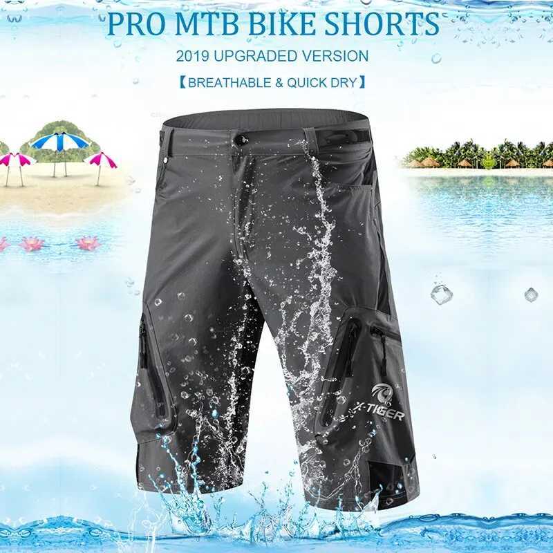 X-TIGER Mountain Bike Shorts Multi-Pockects Breathab Loose Riding Road MTB Shorts Outdoor Sports Waterproof Cycling PantsXJ250311