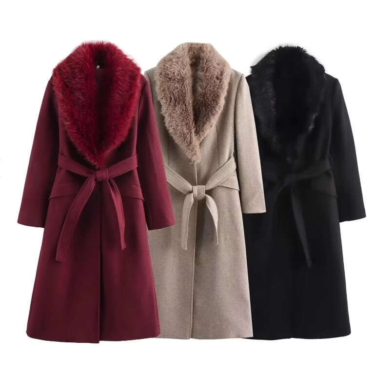 Winter Style Street Fashion 2024 Lapel New Product Long Woolen Coat Jacket Women's Clothing