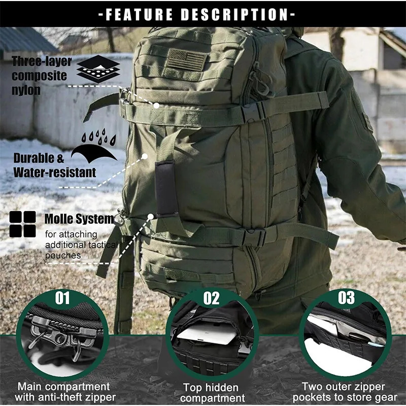 Outdoor Travel Bag Multifunctional Camouflage Bags Sports Handbag Hiking CrossCountry Backpack Large Capacity Daypack 250311