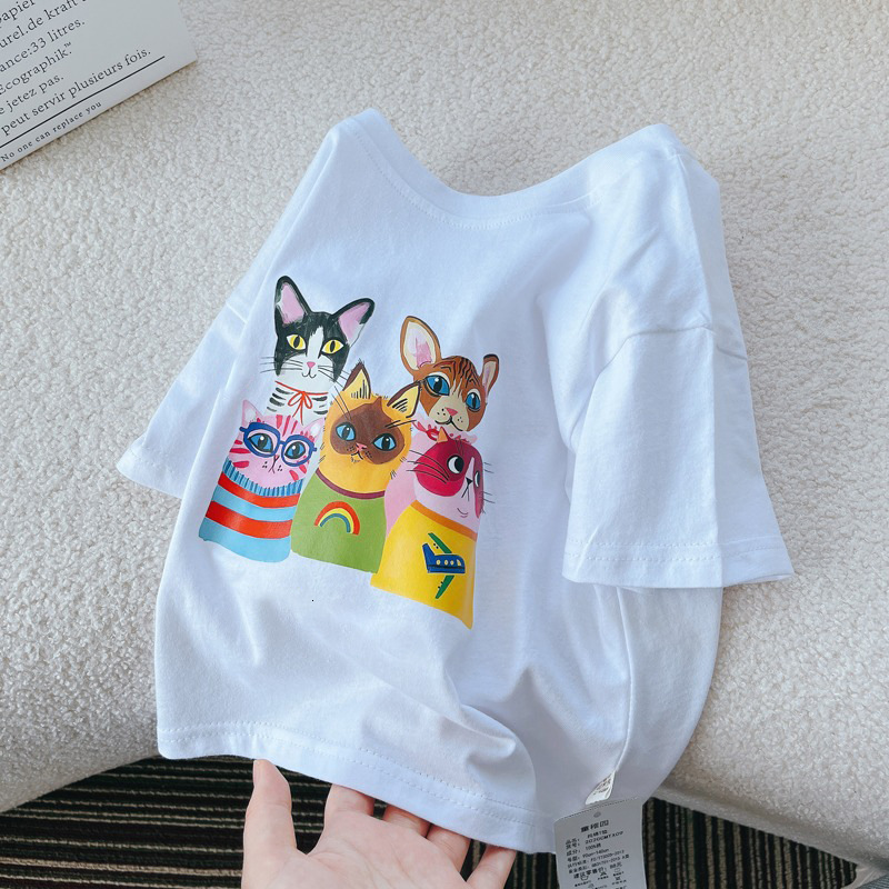 Ddmyshoesvip Pure Cotton Children S Short For Boys And Girls Cute Cartoon T Shirt White Half Sleeved Summer Baby Top