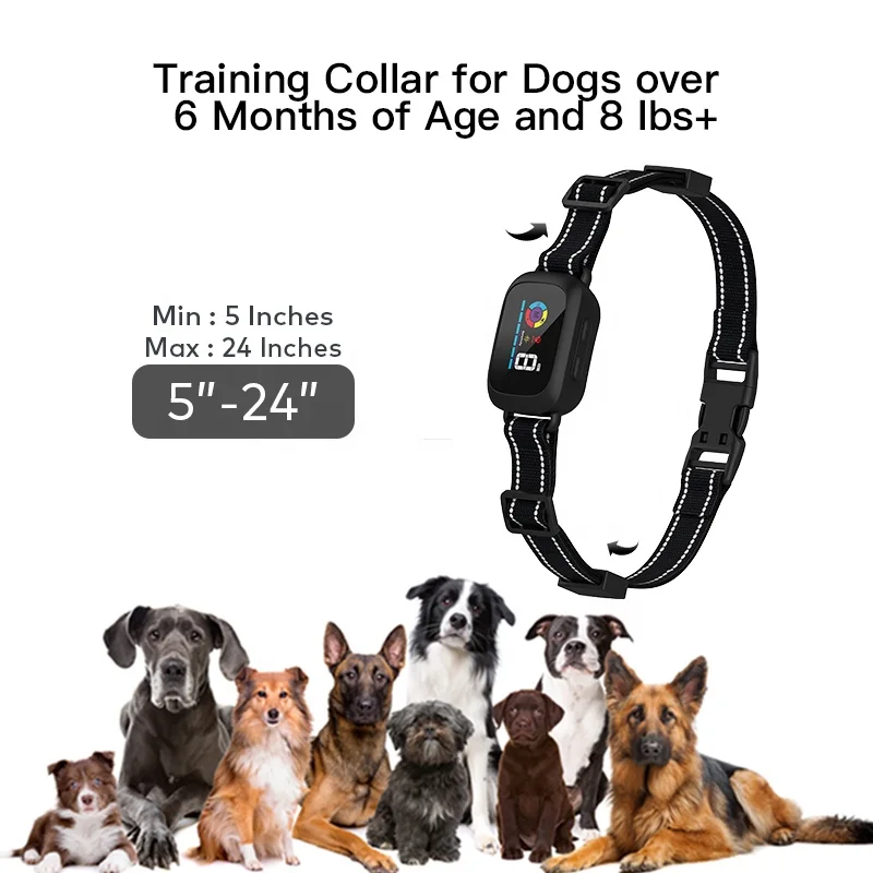 Dog AntiBarking Electric Ultrasonic Dogs Stop Barking Vibration Collar Automatic Collar Dog Training Collars for Stubborn Dogs