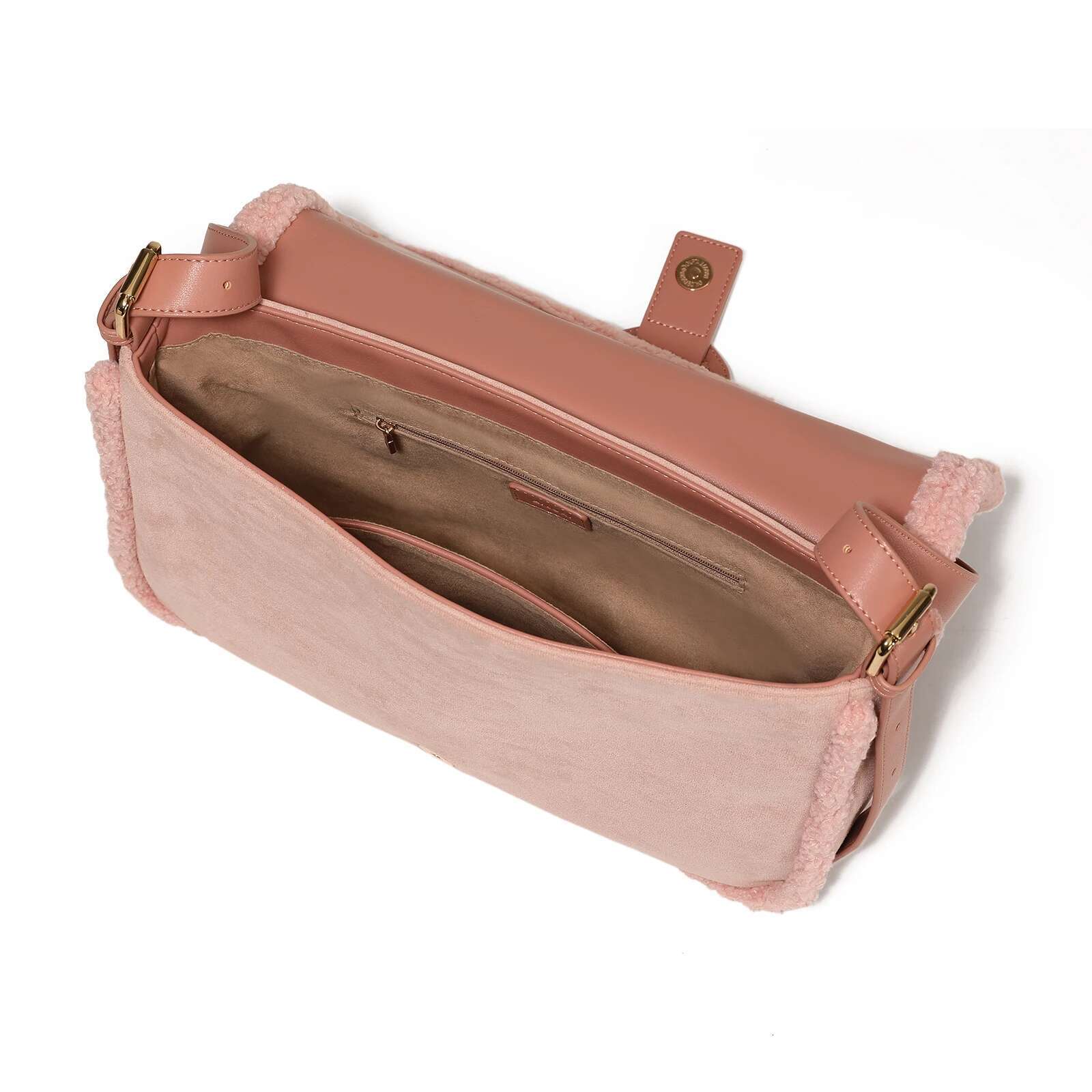AII Tote For Valentine Women Pink Large Capacity Commuter Single Shoulder Handheld Crossbody Plush Bag Ramadan Gift