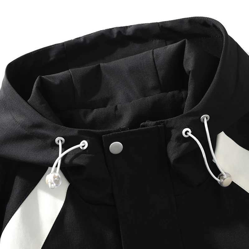 CHRLCK Mens Jacket Hooded Coats Spring Autumn Loose Jackets Mens Casual Jacket Korean Fashion Outdoor Cargo Casual JacketsT250311