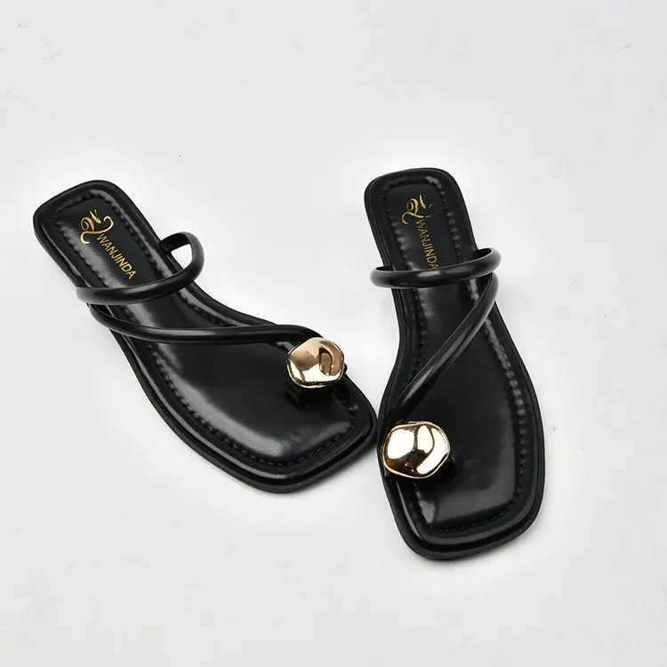 Women Slipper Woman Summer Flat Heel Roman Shoes Low Heels Sandals Footwear 2024 Womens Gladiator Open Toe Beach LadiesXJ250311