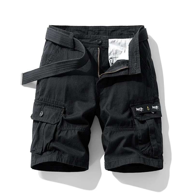 Summer Sports Men's Multi Pocket Oversized Loose Casual Pants Pure Cotton Wear-Resistant Knee Length Workwear Shorts