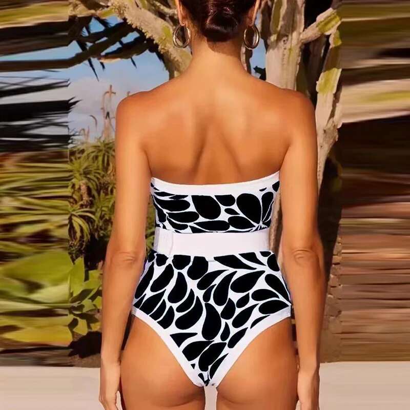 Women's European And American Style 2-Piece 2025 Graphic Cover Beach Cardigan&Tight Bodysuit Female Swimwear Bikini Set