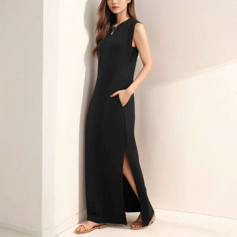 2025 Spring New Women's Casual Loose French Style Sleeveless Commuter Slimming Dress KLMY