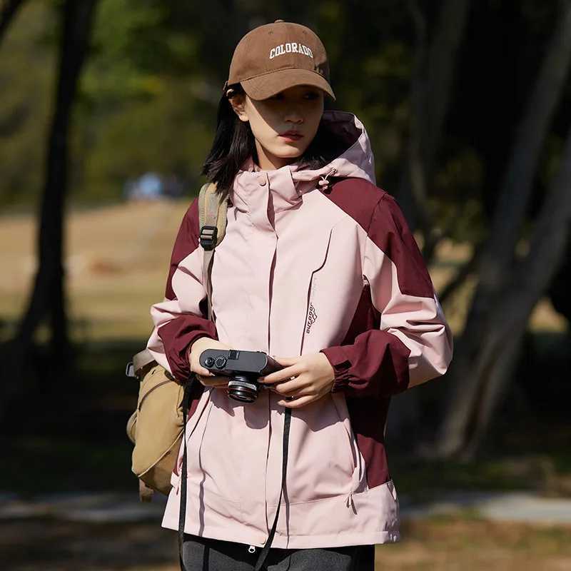 Windbreaker Hiking Jackets Women Outdoor Sports Clothes Waterproof Windproof Hiking Coat Reflective Zipper Climbing RainT250311