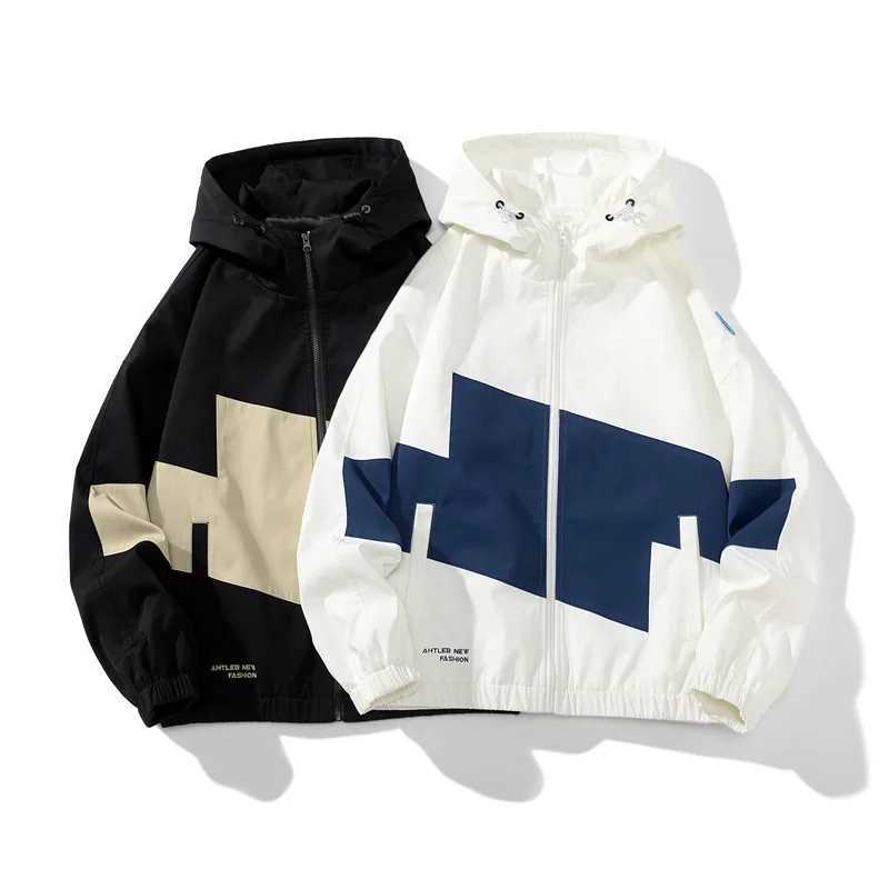 Mens Zipper Hooded Fleece Sweater Breathable Windproof Windbreaker Spring Autumn New Fashion Hooded Jacket 5XLT250311